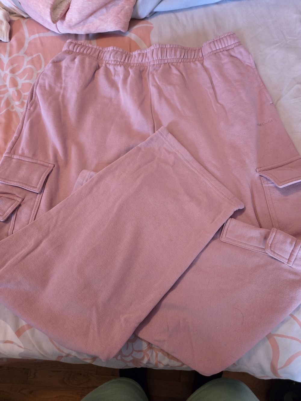 Garage Pink Cargo Joggers with Elastic Waist Drawstring XL Women
